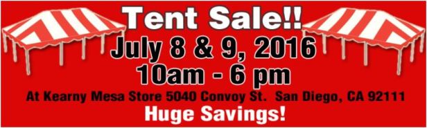 Tent sale 7 6 2016